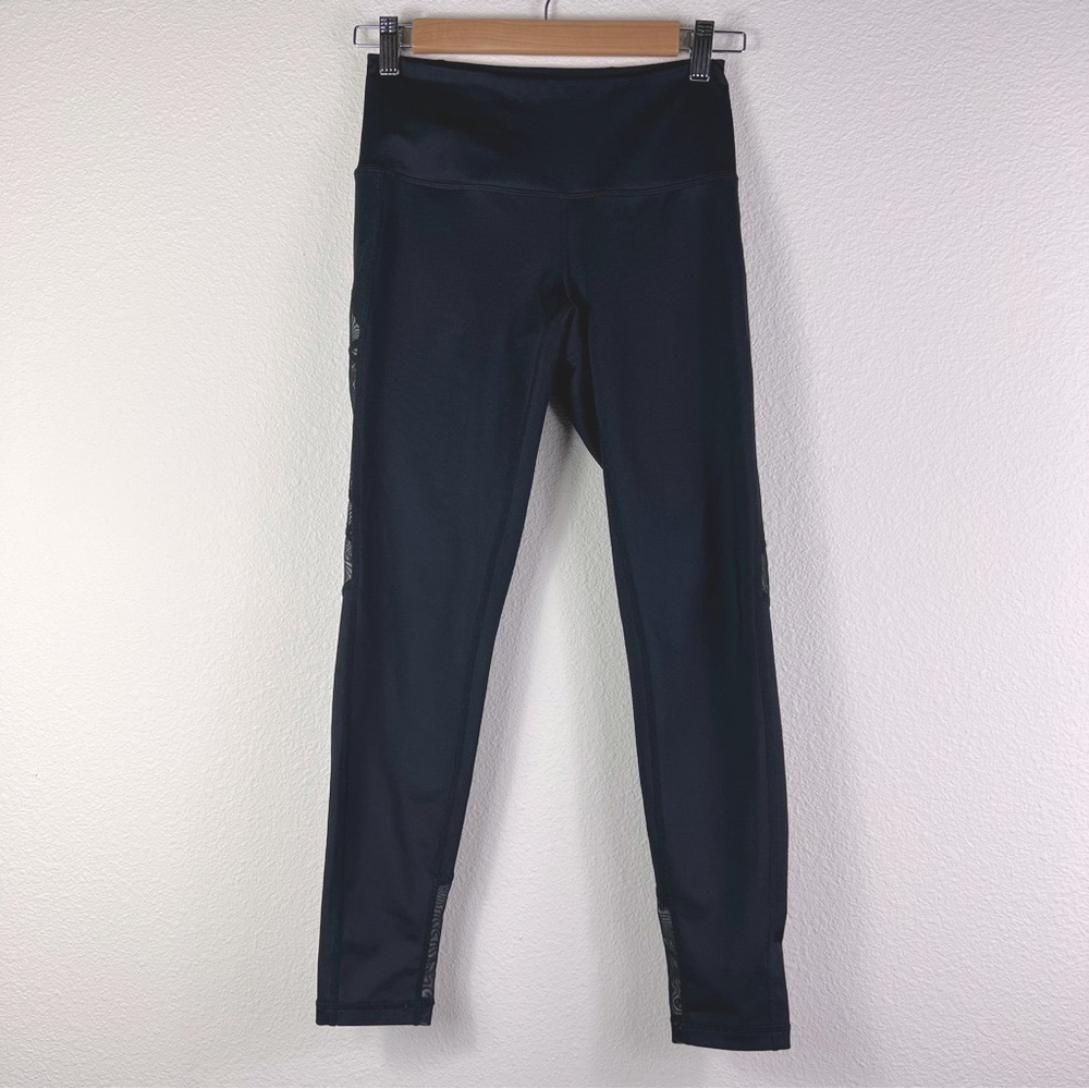 Zella Black High-Waisted Performance Leggings with Mesh Cutouts XS